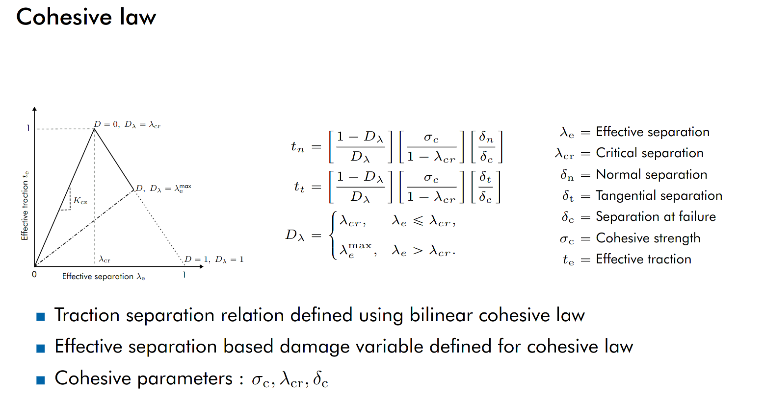 Thermo-mechanical cohesive traction–separation law